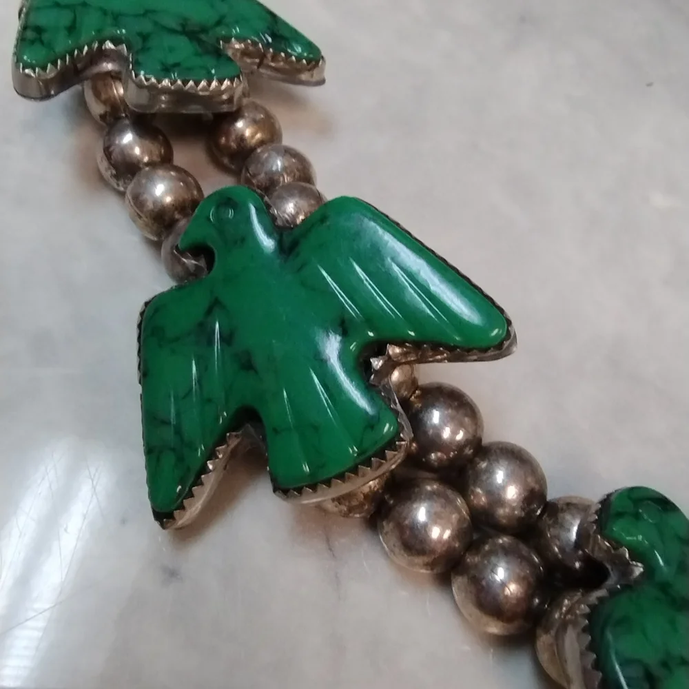 Vintage Silver Phoenix Freebird Turquoise Necklace - Picture 2 of 5